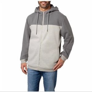 VOYAGER Men full zip hoodie, Gray (Size : L)
